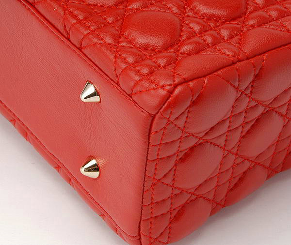 replica jumbo lady dior lambskin leather bag 6322 red with gold hardware